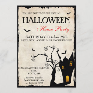 Invitation de la fête de la maison d'Halloween