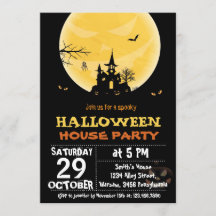 Invitation de la fête de la maison d'Halloween