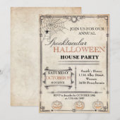 Invitation de la fête de la maison d'Halloween (Devant / Derrière)