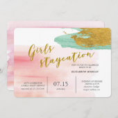 Invitation de la fête de la mariée à l'aquarelle (Devant / Derrière)