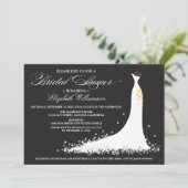 Invitation de la fête de la mariée Mariage (ébène) (Debout devant)