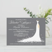 Invitation de la fête de la mariée Mariage (gris) (Debout devant)