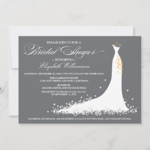 Invitation de la fête de la mariée Mariage (gris)