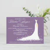 Invitation de la fête de la mariée Mariage (violet (Debout devant)