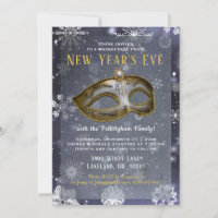 Invitation de la fête de la mascarade du réveillon