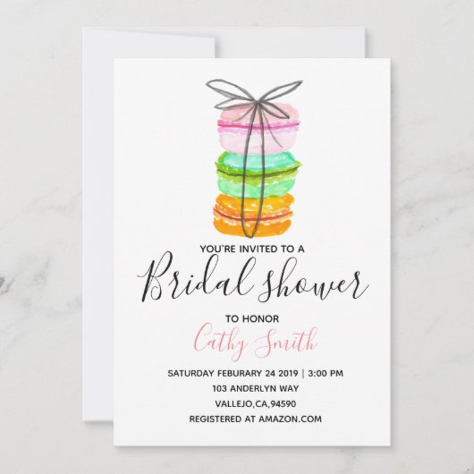 invitation de la fête de la nuptiale macaron (Devant)