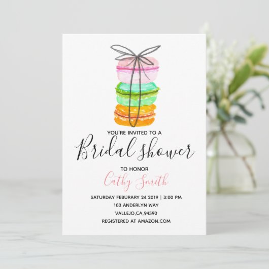 invitation de la fête de la nuptiale macaron (Debout devant)