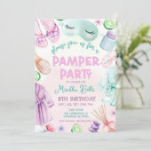 Invitation de la fête de la Pamper, Filles Spa Ann (Debout devant)