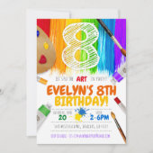 Invitation de la fête de la peinture, fête d'anniv (Devant)