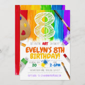 Invitation de la fête de la peinture, fête d'anniv (Devant / Derrière)