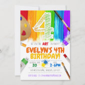 Invitation de la fête de la peinture, fête d'anniv (Devant)
