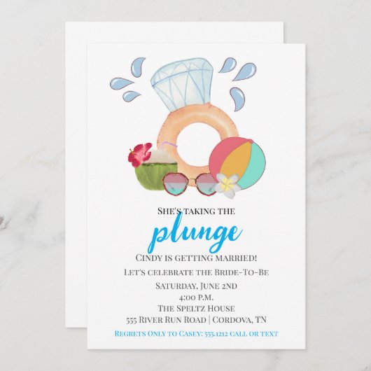 Invitation de la fête de la piscine (Devant / Derrière)