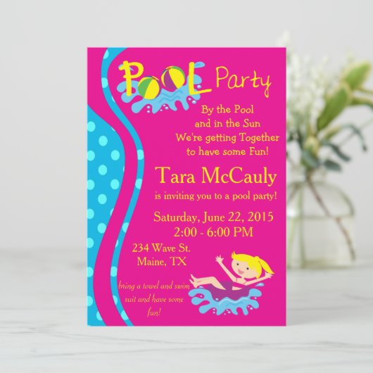 Invitation de la fête de la piscine (Debout devant)