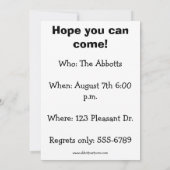 Invitation de la fête de la piscine amusante (Dos)