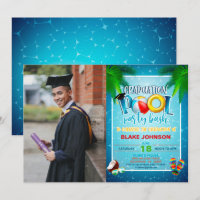 Invitation de la fête de la piscine avec photo