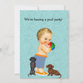 Invitation de la fête de la piscine de Dachshund (Devant)