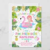 Invitation de la fête de la piscine de Flamants ro (Devant)