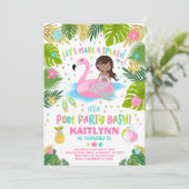 Invitation de la fête de la piscine de Flamants ro (Debout devant)