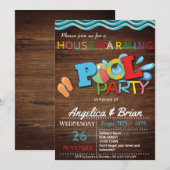 Invitation de la fête de la piscine de réchauffeme (Devant / Derrière)