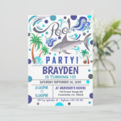 Invitation de la fête de la piscine de requin Invi (Debout devant)