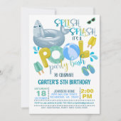 Invitation de la fête de la piscine de requins (Devant)