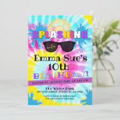 Invitation de la fête de la piscine d'eau Tie Dye (Debout devant)