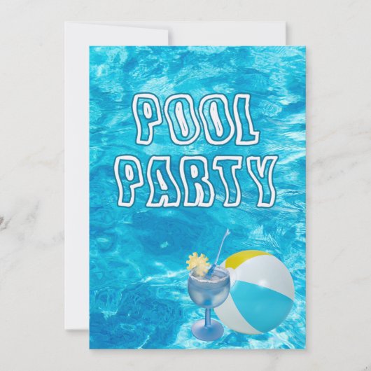 Invitation de la fête de la piscine d'été (Devant)