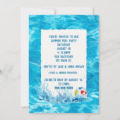 Invitation de la fête de la piscine d'été (Dos)