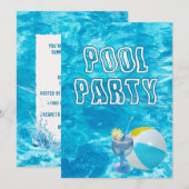 Invitation de la fête de la piscine d'été (Devant / Derrière)