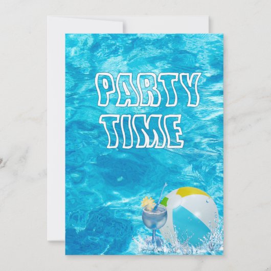 Invitation de la fête de la piscine d'été (Devant)