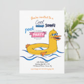 Invitation de la fête de la piscine d'été cool (Debout devant)