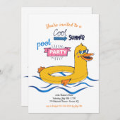 Invitation de la fête de la piscine d'été cool (Devant / Derrière)