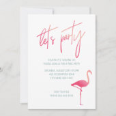 Invitation de la fête de la piscine d'été rose tro (Devant)