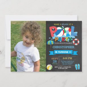 Invitation de la fête de la piscine d'été Splish S