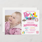 Invitation de la fête de la piscine d'été Splish S (Devant / Derrière)