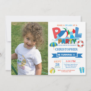 Invitation de la fête de la piscine d'été Splish S