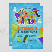 Invitation de la fête de la piscine d'Halloween (Devant / Derrière)