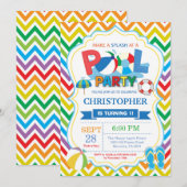 Invitation de la fête de la piscine Été Splish Spl (Devant / Derrière)