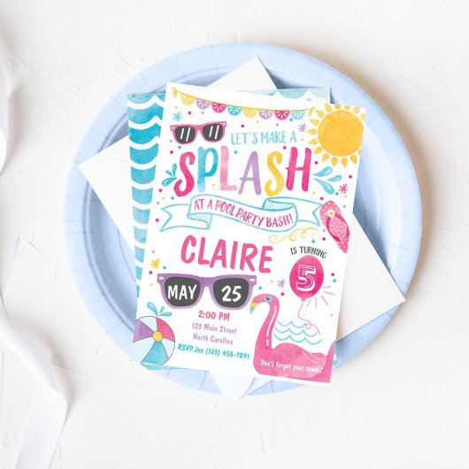 Invitation de la fête de la piscine, Invitation de