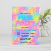Invitation de la fête de la piscine Neon Splash (Debout devant)