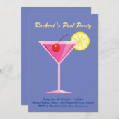 Invitation de la fête de la piscine tropicale viol (Devant / Derrière)