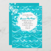 Invitation de la fête de la piscine Waves (Devant / Derrière)