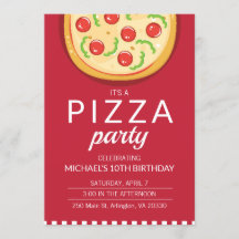 Invitation de la fête de la pizza