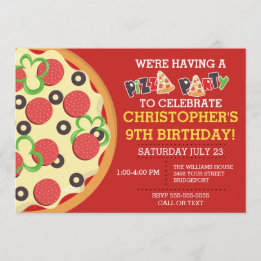 Invitation de la fête de la pizza