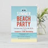 Invitation de la fête de la plage d'été ensoleillé (Debout devant)