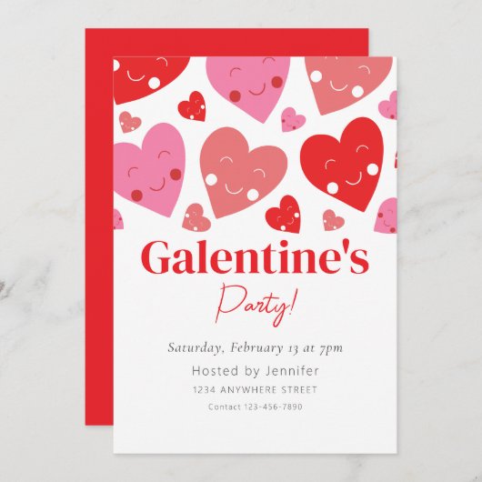 Invitation de la fête de la Saint-Galentin (Devant / Derrière)