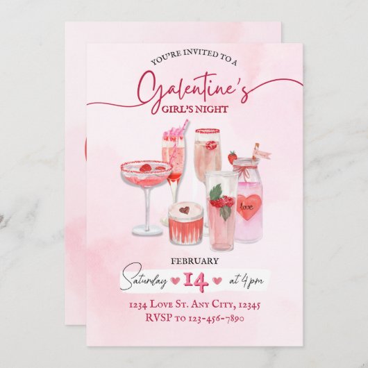 Invitation de la fête de la Saint-Galentin (Devant / Derrière)