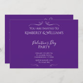 Invitation de la fête de la Saint-Palentin violet  (Devant / Derrière)
