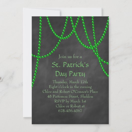 Invitation de la fête de la Saint-Patrick (Devant)