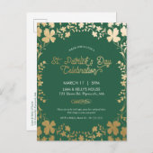 Invitation de la fête de la Saint Patrick - Carte (Devant / Derrière)
